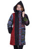 Manteau à capuche multicolore et patchwork
