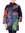 Manteau à capuche brodé patchwork multicolore