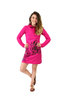 Robe rose col montant et manches longues